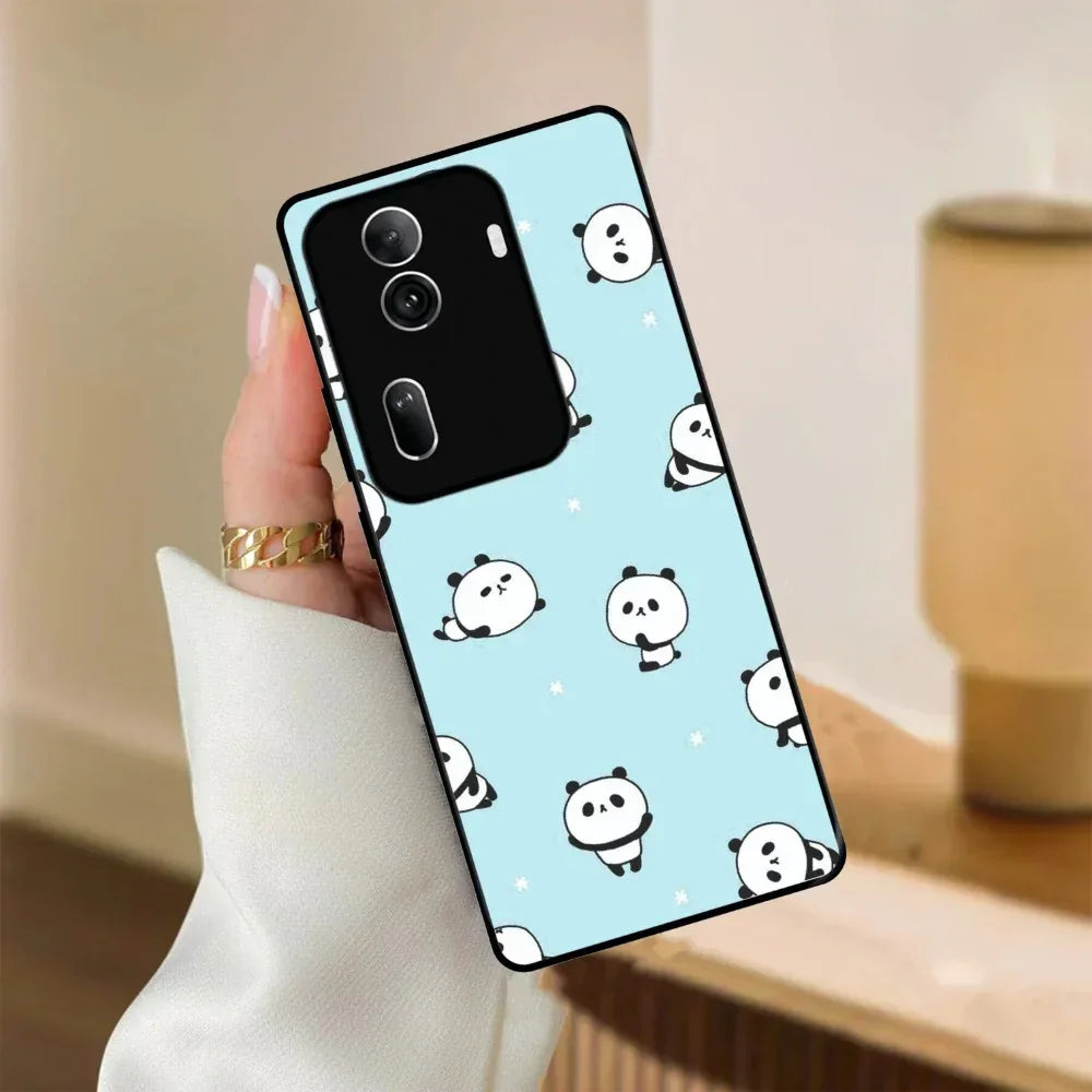 Cute Panda Blue Glossy Metal Case Cover For Oppo - ShopOnCliQ