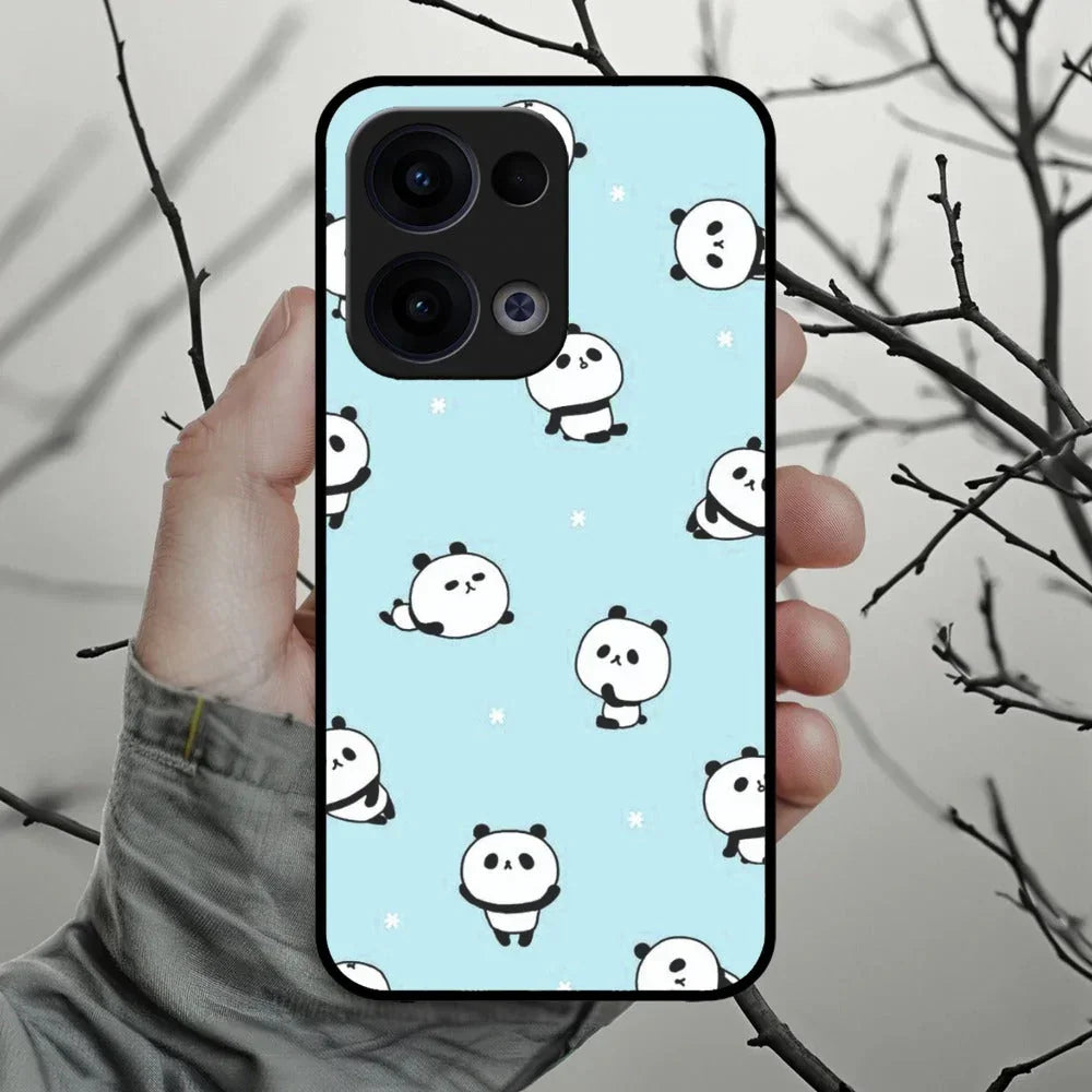 Cute Panda Blue Glossy Metal Case Cover For Oppo - ShopOnCliQ