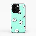 Cute Panda Blue Glossy Metal Case Cover For Oppo Reno 15 Pro Mini 5G