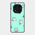 Cute Panda Blue Glossy Metal Case Cover For Poco X7 5G