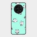 Cute Panda Blue Glossy Metal Case Cover For Realme 12X 5G
