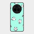 Cute Panda Blue Glossy Metal Case Cover For Realme 14 Pro Plus 5G