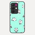 Cute Panda Blue Glossy Metal Case Cover For Realme 15X 5G