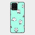 Cute Panda Blue Glossy Metal Case Cover For Realme 8 Pro