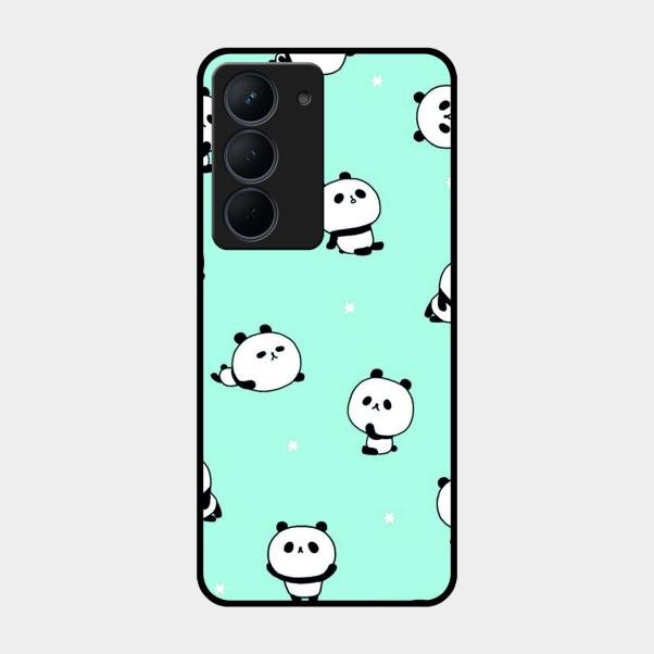 Cute Panda Blue Glossy Metal Case Cover For Realme Narzo 80X 5G