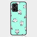 Cute Panda Blue Glossy Metal Case Cover For Redmi 11 Prime 5G