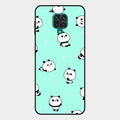 Cute Panda Blue Glossy Metal Case Cover For Redmi Note 10 Lite