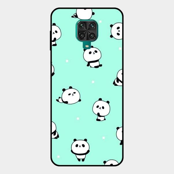 Cute Panda Blue Glossy Metal Case Cover For Redmi Note 10 Lite