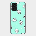 Cute Panda Blue Glossy Metal Case Cover For Redmi Note 10