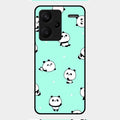 Cute Panda Blue Glossy Metal Case Cover For Redmi Note 13 Pro Plus 5G