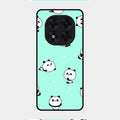 Cute Panda Blue Glossy Metal Case Cover For Redmi Note 14 Pro 5G