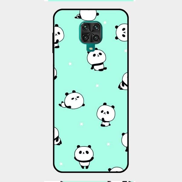 Cute Panda Blue Glossy Metal Case Cover For Redmi Note 9 Pro