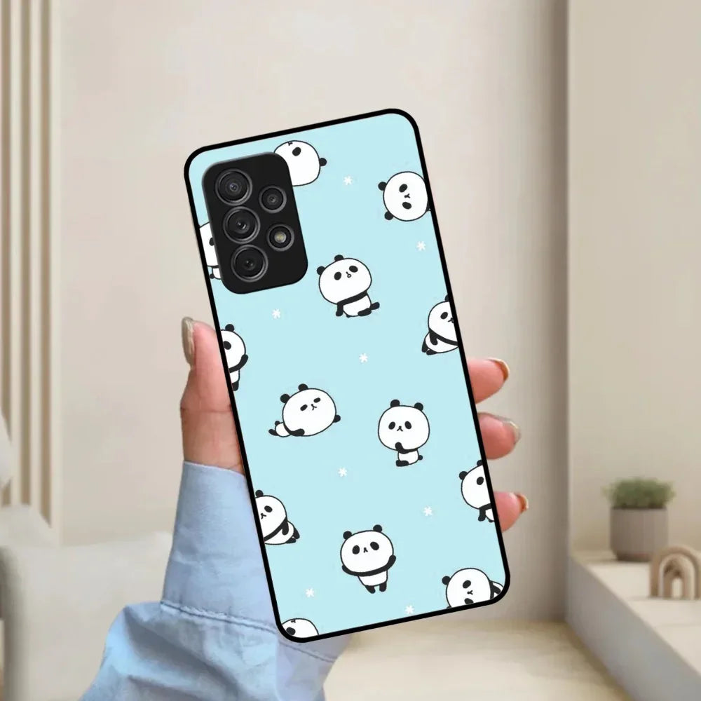 Cute Panda Blue Glossy Metal Case Cover For Samsung - ShopOnCliQ