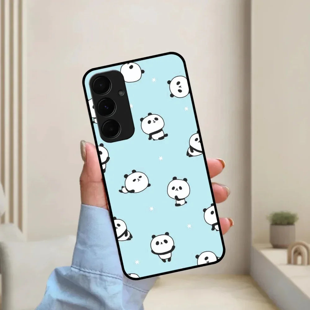 Cute Panda Blue Glossy Metal Case Cover For Samsung - ShopOnCliQ
