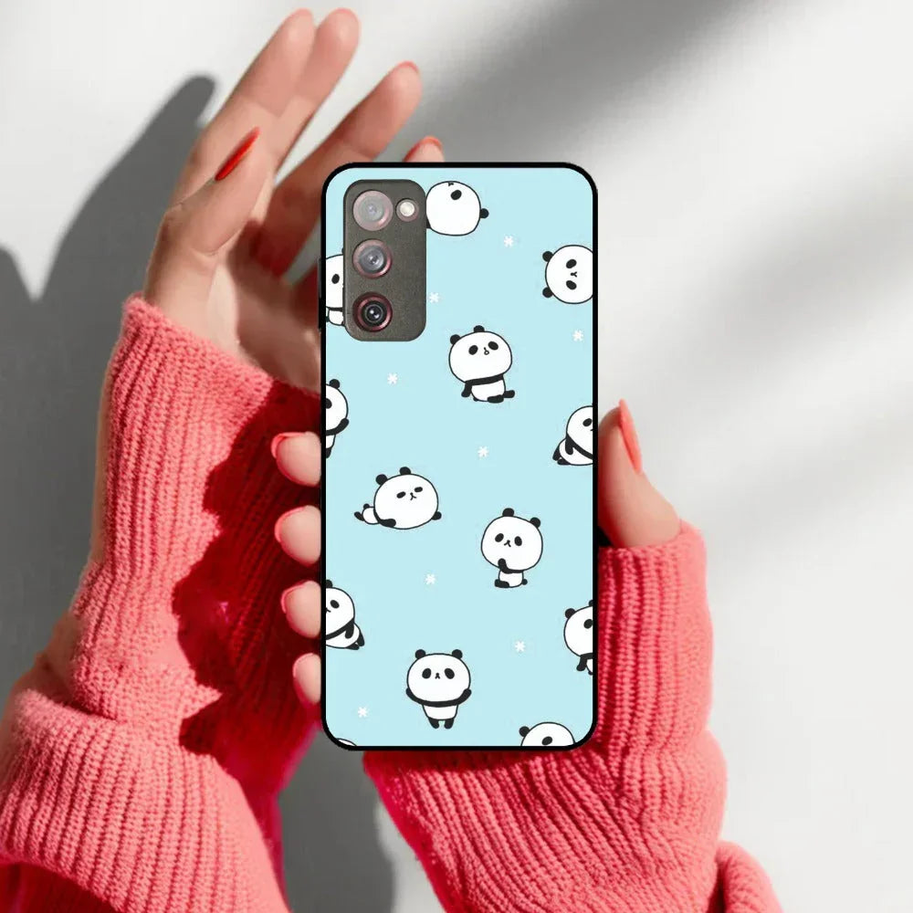 Cute Panda Blue Glossy Metal Case Cover For Samsung - ShopOnCliQ