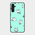 Cute Panda Blue Glossy Metal Case Cover For Samsung Galaxy A16 5G