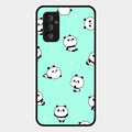 Cute Panda Blue Glossy Metal Case Cover For Samsung Galaxy F23 5G