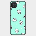 Cute Panda Blue Glossy Metal Case Cover For Samsung Galaxy F42 5G