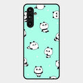 Cute Panda Blue Glossy Metal Case Cover For Samsung Galaxy F54 5G