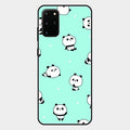 Cute Panda Blue Glossy Metal Case Cover For Samsung Galaxy S20 Plus