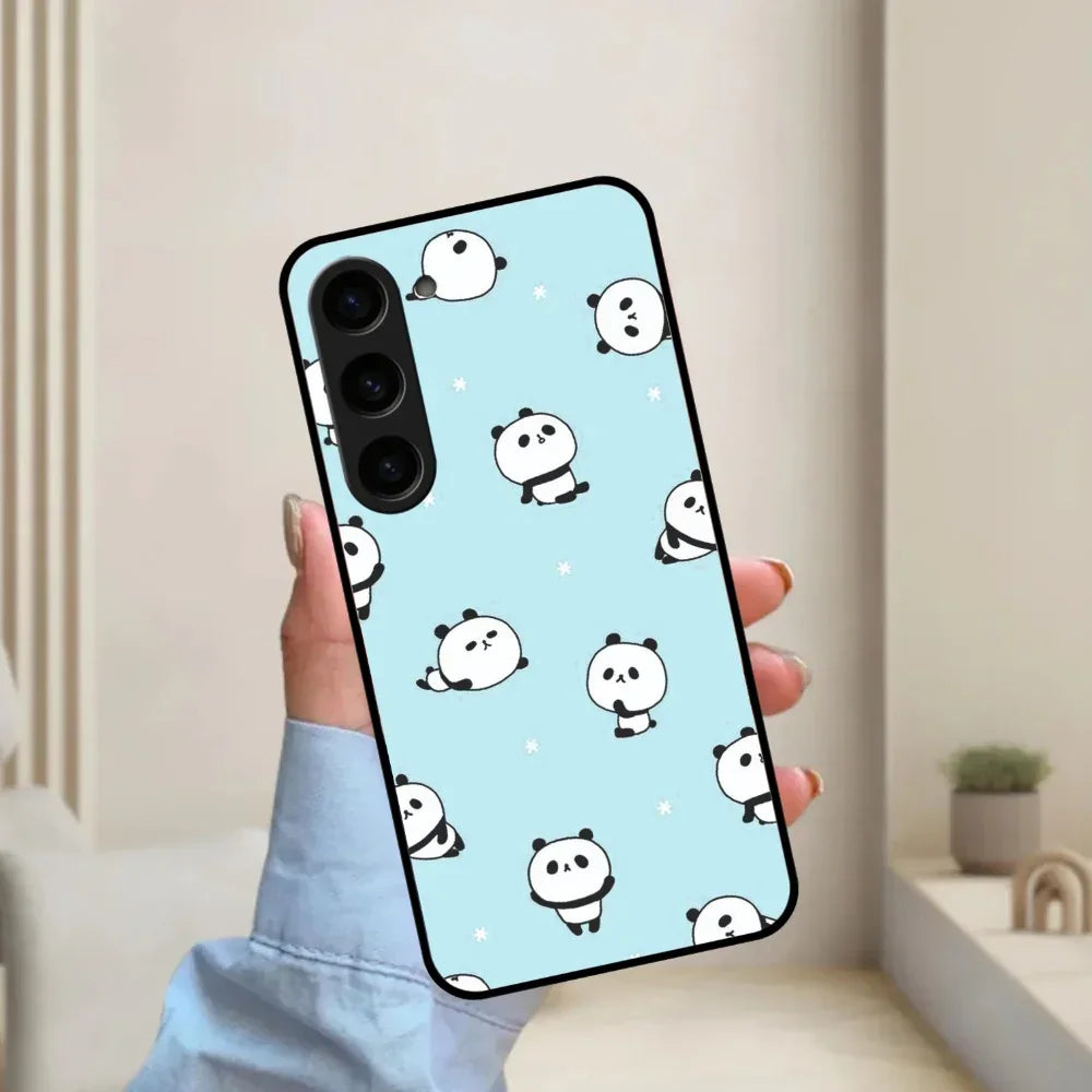 Cute Panda Blue Glossy Metal Case Cover For Samsung - ShopOnCliQ