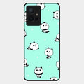 Cute Panda Blue Glossy Metal Case Cover For Vivo T1 5G