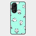 Cute Panda Blue Glossy Metal Case Cover For Vivo T2 5G