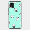 Cute Panda Blue Glossy Metal Case Cover For Vivo V20 2021