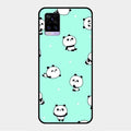Cute Panda Blue Glossy Metal Case Cover For Vivo V20