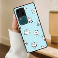 Cute Panda Blue Glossy Metal Case Cover For Vivo - ShopOnCliQ