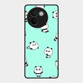 Cute Panda Blue Glossy Metal Case Cover For Vivo V30E 5G