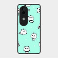 Cute Panda Blue Glossy Metal Case Cover For Vivo V40E 5G