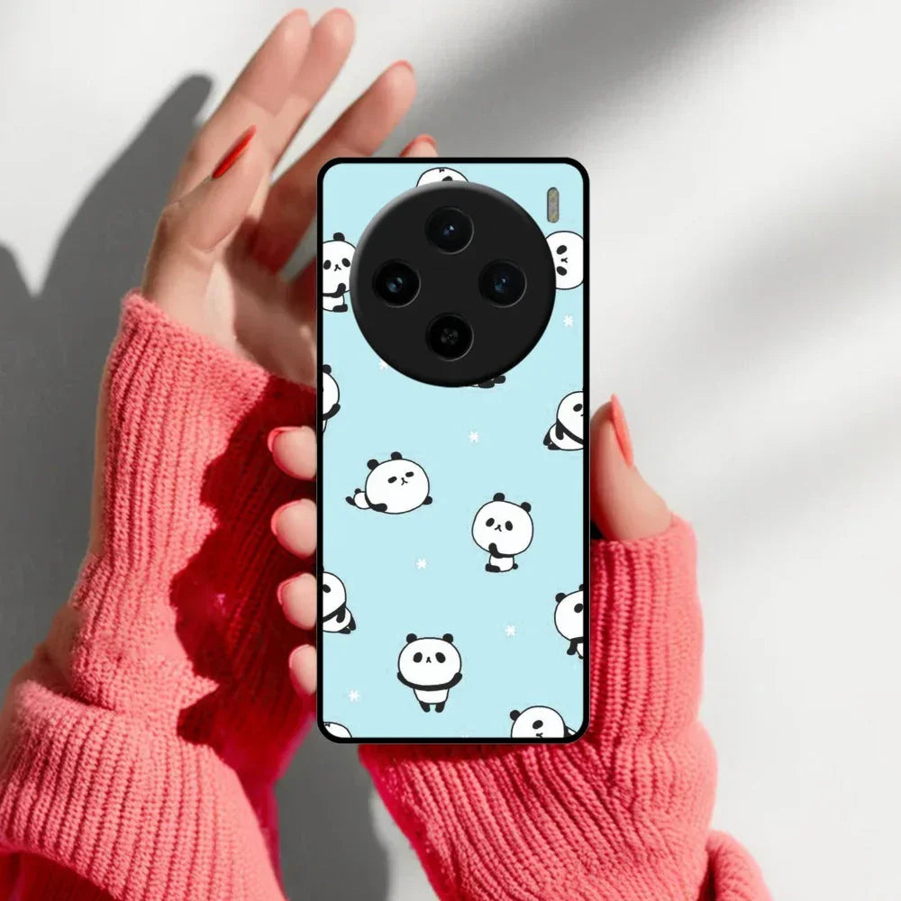 Cute Panda Blue Glossy Metal Case Cover For Vivo - ShopOnCliQ
