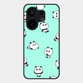 Cute Panda Blue Glossy Metal Case Cover For Vivo X200 Fe 5G