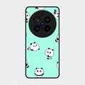Cute Panda Blue Glossy Metal Case Cover For Vivo X200 Pro 5G