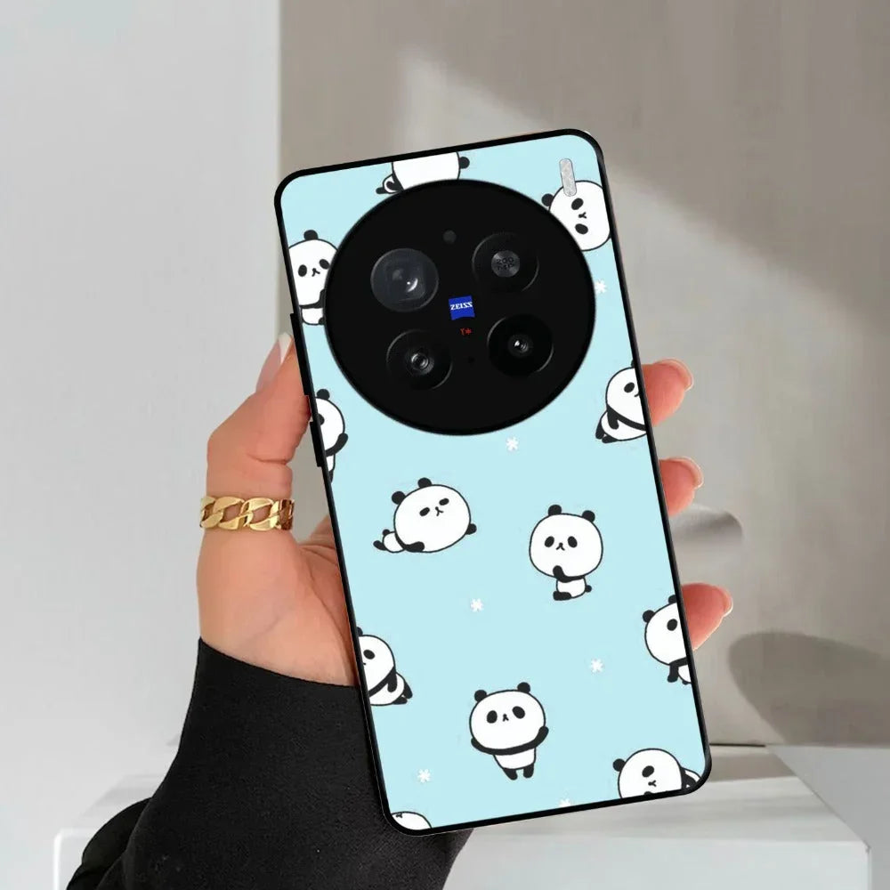 Cute Panda Blue Glossy Metal Case Cover For Vivo - ShopOnCliQ