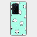 Cute Panda Blue Glossy Metal Case Cover For Vivo X70 Pro Plus 5G