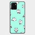 Cute Panda Blue Glossy Metal Case Cover For Vivo Y01