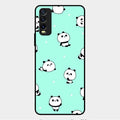 Cute Panda Blue Glossy Metal Case Cover For Vivo Y12G
