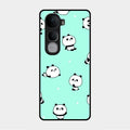 Cute Panda Blue Glossy Metal Case Cover For Vivo Y400 Pro 5G