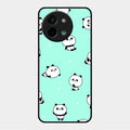 Cute Panda Blue Glossy Metal Case Cover For Vivo Y58 5G