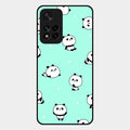 Cute Panda Blue Glossy Metal Case Cover For Xiaomi 11I 5G