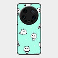 Cute Panda Blue Glossy Metal Case Cover For Xiaomi 14 Ultra