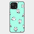 Cute Panda Blue Glossy Metal Case Cover For Xiaomi Mi 11 Lite