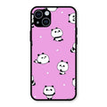 Cute Panda Glossy Metal Case Cover For iPhone 14 Plus