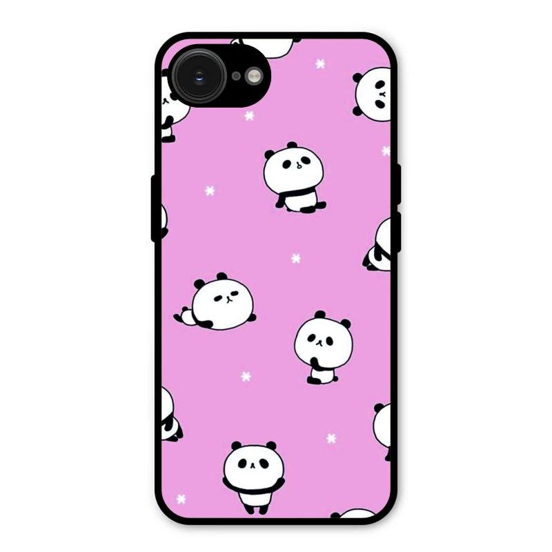 Cute Panda Glossy Metal Case Cover For iPhone 16e