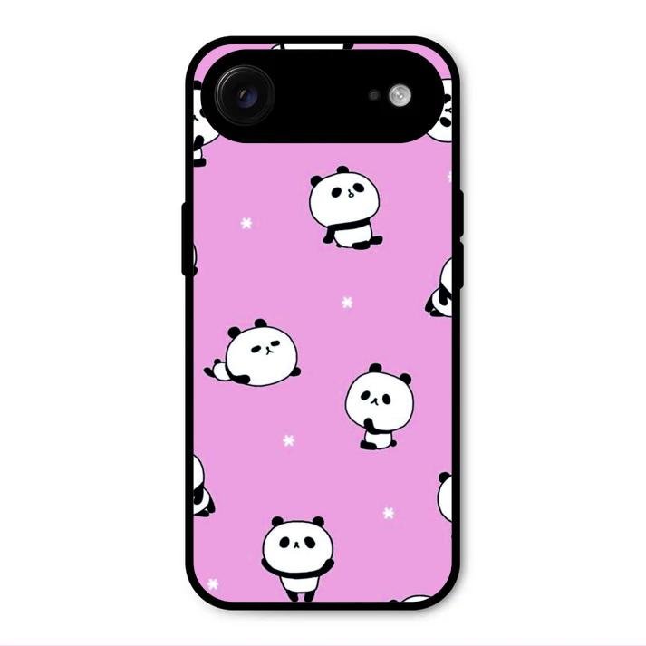 Cute Panda Glossy Metal Case Cover For iPhone Air