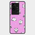 Cute Panda Glossy Metal Case Cover For iQOO 11 5G