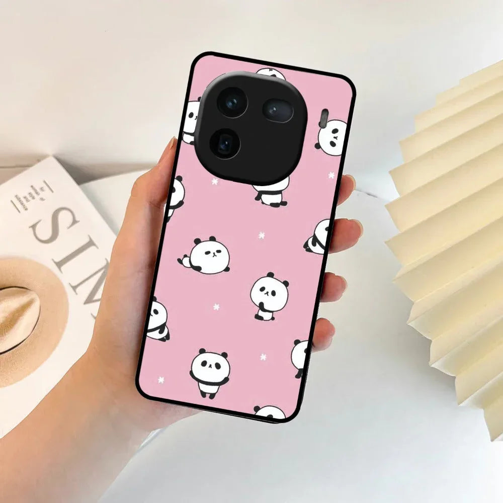 Cute Panda Glossy Metal Case Cover For Vivo - ShopOnCliQ
