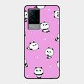 Cute Panda Glossy Metal Case Cover For iQOO 9 5G